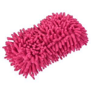 Chenille Wash Gloves Microfiber Washing Sponge Mitten Dry Duster, Pink